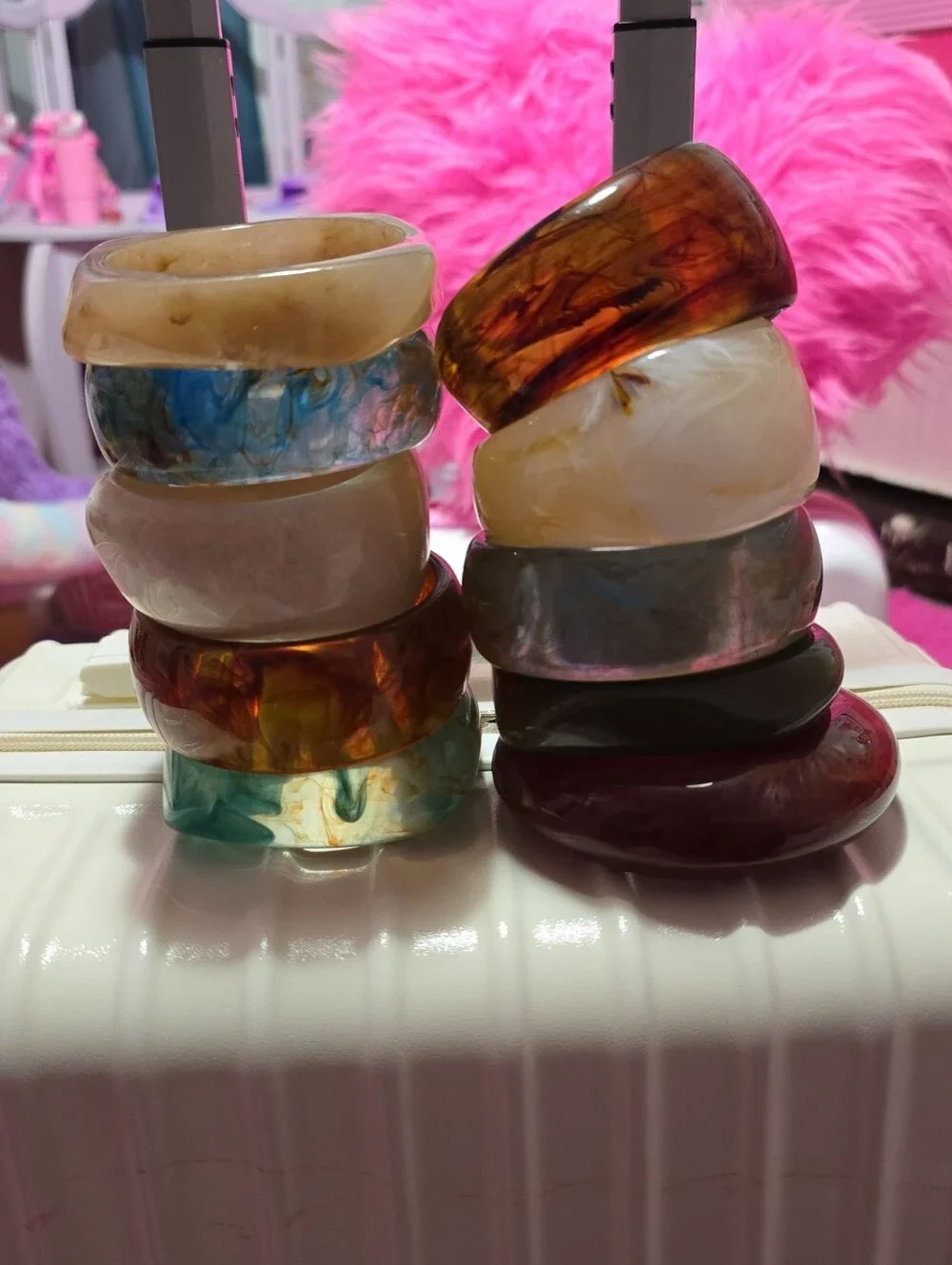 Resin Mix Color Bangle Bracelet Stack